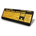 thumbnail image 2 of Adesso AKB-132UY - Teclado USB multimedia de escritorio luminoso con 4 letras grandes, negro y amarillo, 2 of 5