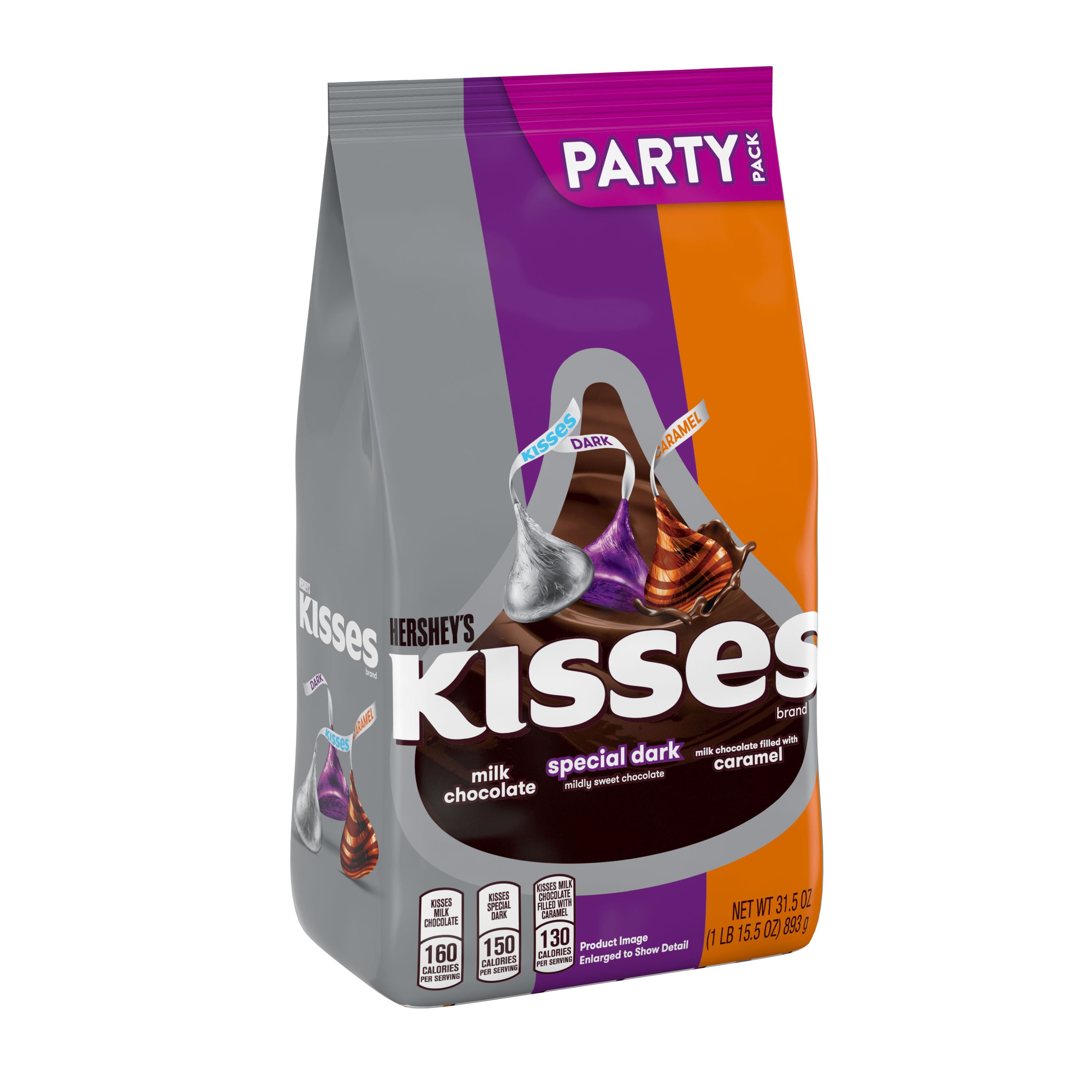 HERSHEY'S KISSES Assorted Chocolate Candy, Individually Wrapped, 31.5