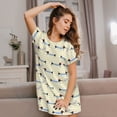 thumbnail image 3 of Daiia Dachshund Dog Puppy Print Women's Nightshirt Soft Nightgowns for Women Short Sleeve dress Short-sleeved Sleepwear, 3 of 6