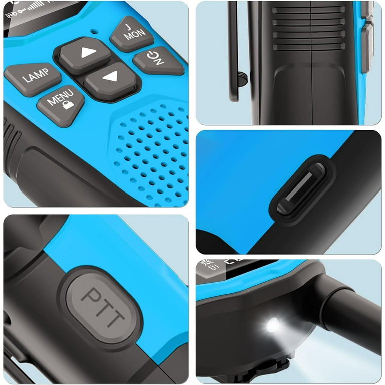 NXGKET Walkie Talkies voor Kinderen Volwassenen Lang Bereik, PMR446 Oplaadbare 2 Weg Radio's 16 Kanalen met 1200mAh Li-ion batterij, USB-C kabel, VOX voor Jongens Meisjes Buiten Kamperen Wandelen 2 Pa