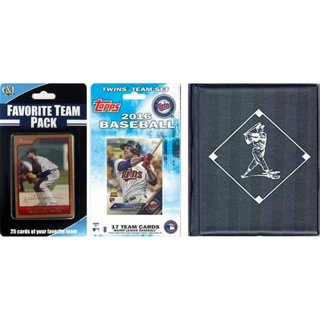 C&I Collectables MLB Minnesota Twins Licensed 2016 Topps Team Set and Favorite Player Trading Cards Plus Storage