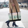 thumbnail image 4 of FORMRS Canvas Laptop Tote Bag for Women with 15.6" Computer Compartments Shoulder Handbag, Green Deer, 4 of 7