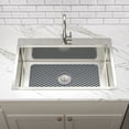 thumbnail image 5 of Mocoloo Silicone Sink Mat Kitchen Sink Protectors for Kitchen Sink, 26"x 14" Sink Mat Grid Non-Slip Folding Sink for Bottom of Farmhouse Stainless Steel Porcelain Sink Pad, Flower Cutout Pattern, 5 of 9