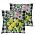 thumbnail image 2 of HENGT   Set of 2 Lemon Wreath Summer Pillow Covers Home Outdoor Square Indoor Decorative Throw Pillows, 2 of 6