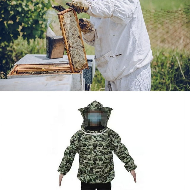 Trajes De Protección Para Apicultura, Chaqueta De Apicultor Antiabejas Transpirable Con Capucha De Velo, Traje De Velo, Ropa Protectora Para Apicultura, Traje Protector