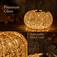 thumbnail image 2 of Kanstar Mercury Glass Pumpkin Light with Timer, Autumn Fall Halloween Thanksgiving Thanksgiving Decor, 2 of 9