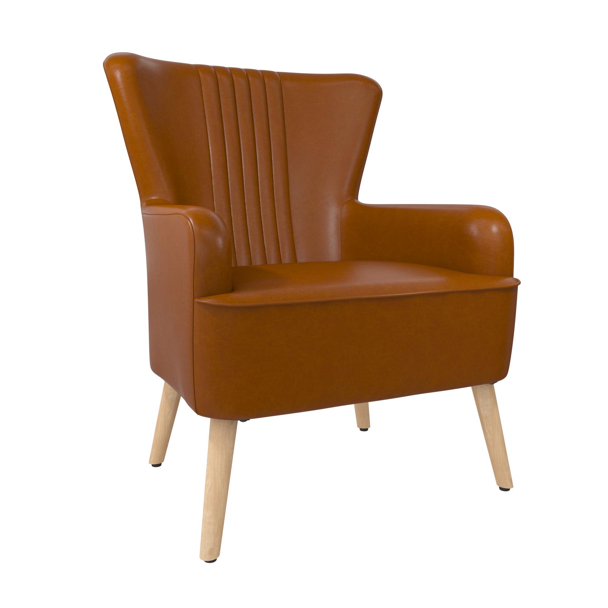 Novogratz William Accent Chair, Camel Faux Leather - image 3 of 15