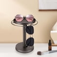 thumbnail image 5 of 360° Rotating Glasses Stand Organizer - Stainless Steel Eyeglass Display Rack with Wood Tray, Space-Saving Sunglasses Holder for Desk, Dresser, Nightstand | Home Decor Storage Solution, 5 of 5