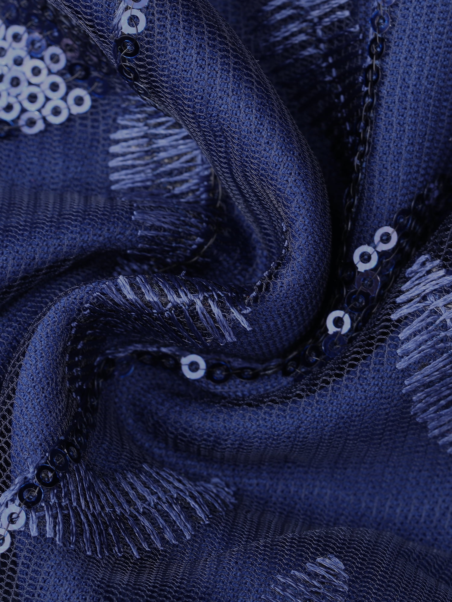 DARING DIVA Women's Plus Wedding Guest Dress Sequin Wrap V Neck Midi 2X Navy Blue