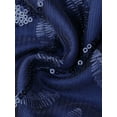 thumbnail image 5 of Agnes Orinda Women's Plus Size Wedding Guest Dress Sequin Printed Pattern Wrap V Neck Short Sleeve Cocktail Party Prom Long Dresses with Tie Waist 1X Navy Blue, 5 of 6