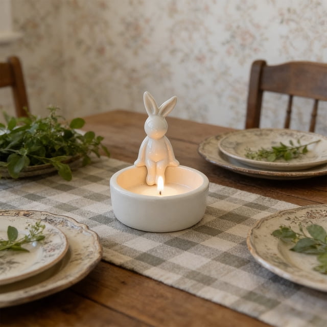 KTTECTOA Ceramic Candlestick Easter Candle Home Desktop Decorative Ornament. Clearance House Essentials Canada Days Home Decor Kitchen