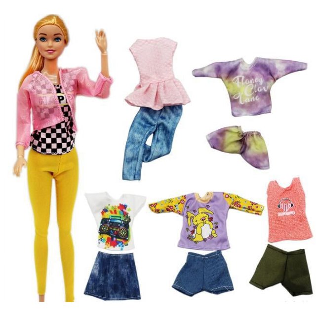 Ropa para muñeca Barbie de 30cm, conjunto de 7 piezas, traje de moda, nueva falda de juguete de comercio exterior