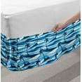 thumbnail image 2 of Island Bed Skirt, Coconut Palm Trees on the Beach Sea Waves Tropic Charms Coastal Scene Graphic, Elastic Bedskirt Dust Ruffle Wrap Around for Bedding Decor, 4 Sizes, Sky Blue White, by Ambesonne, 2 of 2