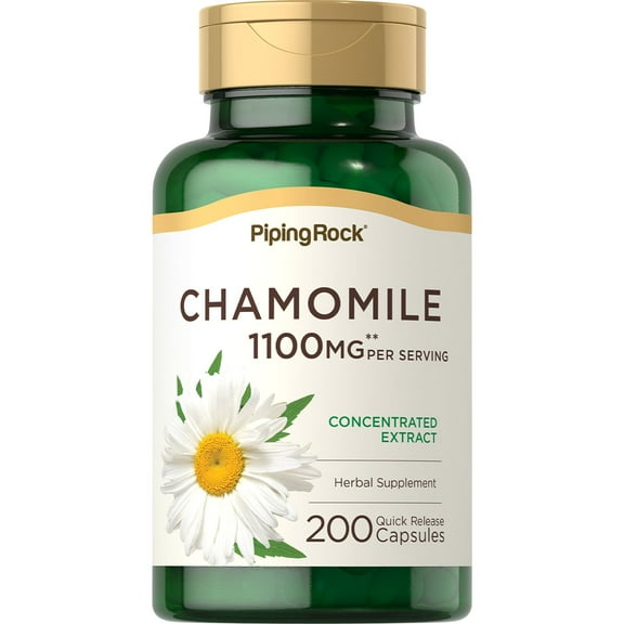 Chamomile Flower Extract | 1100mg | 200 Quick Release Capsules | by Piping Rock