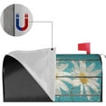 thumbnail image 5 of Rustic Spring Daisy Mailbox Covers Magnetic Standard Size 21x18 Inch Teal Old Wood Board Mailbox Decals Mailbox Wrap Post Letter Box Cover Mailbox Post Cover for Garden Yard Decor, 5 of 6