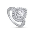 thumbnail image 2 of 1 1/4 Carat Round Lab Created Moissanite Diamond Pear-Shaped Double Halo Infinity Twist Engagement Wedding Ring for Women in 18k White Gold Plated Sterling Silver, 1.25 Cttw, G-H/VVS1 Gift Jewelry -11, 2 of 5