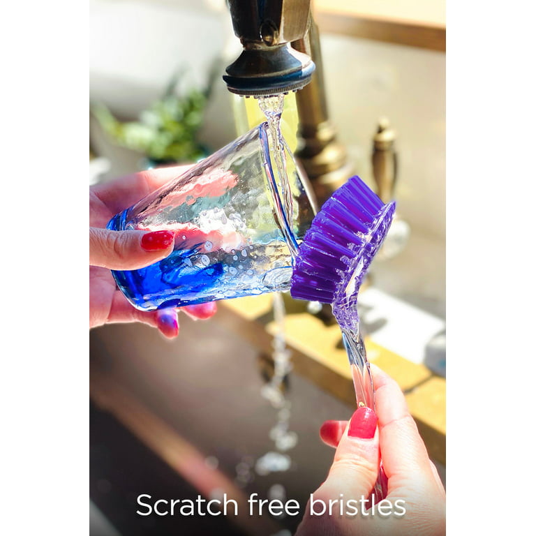 Bright Box Kitchen Nylon Dish Brush and Bottle Brush Set Scratch Free Ergonomic Handle, 2ct Purple, Size: One Size