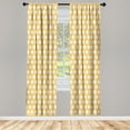 thumbnail image 3 of Ambesonne Yellow and White Curtains, Retro Stars, Pair of 28"x63", Apricot Cream, 3 of 5