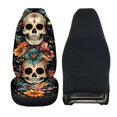 thumbnail image 6 of FOR U DESIGNS Sugar Skull Marigold Print 2 Pcs Car Seat Covers Anti-Slip Automotive Front Seat Cover Washable Car Seat Protector Vehicle Accessories Universal Fit for SUV Truck Sedan, 6 of 7
