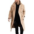 thumbnail image 1 of Bebetter Gemijacka Mens Long Lapel Double Breasted Wool Trench Coat Smart Business Winter Jacket Overcoat, 1 of 5