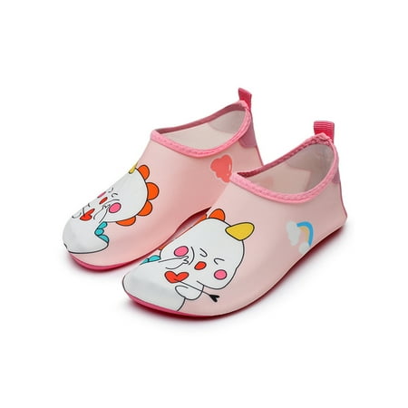 

Kesitin Children Aqua Socks Slip On Water Shoes Surfing Beach Shoe Breathable Casual Barefoot Outdoor Quick Dry Flats Pink Horse 8C