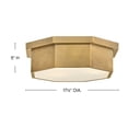 thumbnail image 4 of 46993HB Hinkley Lighting Facet - 30W 3 LED Medium Flush Mount-5 Inch Tall and 17.5 Inch Wide-Heritage Brass Finish, 4 of 7