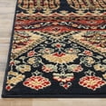 thumbnail image 3 of Superior Contemporary Geometric Abstract Floral Power-Loomed Indoor Area Rug, Black, 5' x 5', 3 of 6