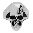 thumbnail image 3 of Stainless Steel Grinning Alien Cracked Skull Ring, Size 8, 3 of 7