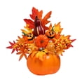 thumbnail image 2 of Adorno de hojas de arce y calabazas de Halloween para mesa de comedor, centro de mesa, decoración creativa de escritorio para cafetería, accesorio de Estilo F, 2 of 8