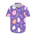 thumbnail image 3 of Blusas y camisas de manga corta con cuello en V Camisa estampada de Pascua para hombre Camisa abotonada Top de poliéster para hombre, 3 of 4