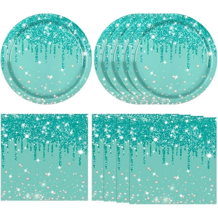 En Oferta Zen 40Pcs Teal Plates And Napkins Teal Party Decorations Include 20 Disposable Paper Plates And 20 Paper Napkins For Weddings Baby Showers Birthdays Engagement Parties