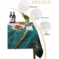 thumbnail image 2 of Aqua White Marble Table Cloth, Nature Marble Crack Yellow Lines Art Waterproof Tablecloth for Square Tables, Reusable Washable Fabric Table Cover for Restaurant Kitchen Dining Tables 54"x54", 2 of 6
