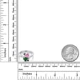thumbnail image 6 of Gem Stone King 925 Sterling Silver Pink Moissanite Green Nano Emerald and Black Diamond Ring for Women (1.53 Cttw, Heart Shape 6MM, Gemstone Birthstone, Size 5), 6 of 6