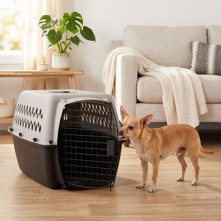 Vibrant Life Extra Small Plastic Hard-Sided Pet Carrier, Black and