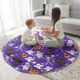 thumbnail image 3 of Cute Halloween Icons Pattern Round Blanket,Comfortable Soft Flannel Throw Blanket,All Season,Warm Lightweight Blankets for Sofa Bed Couch Living Room Chair 60"x60", 3 of 5