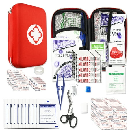 275Pcs First Aid Kit Survival Kit Car Travel Essential Emergency Kit Supplies Home Essentials First Aid Emergency Kits for Household Roadside Camping Red YIDERBO
