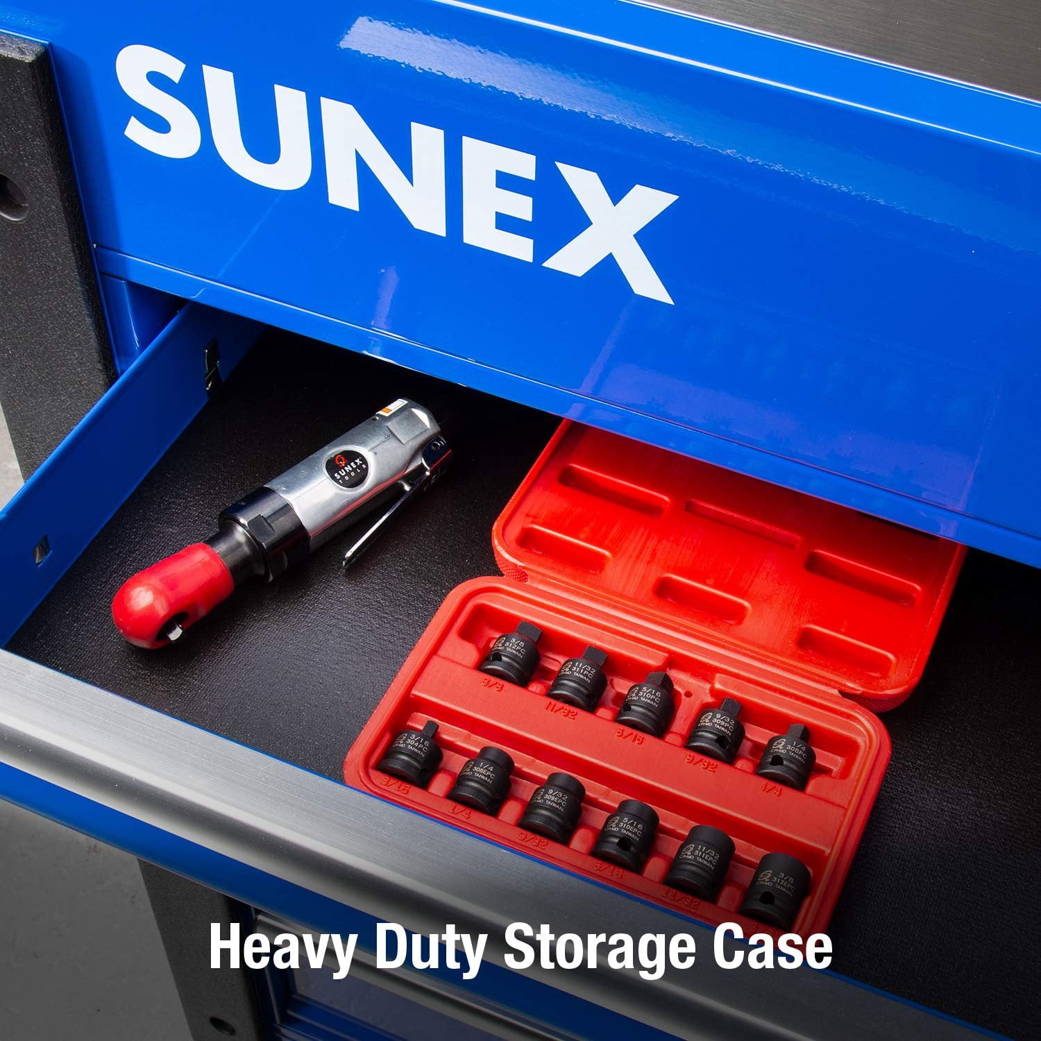 Sunex Tools 3841, 3/8-inch Black Oxide Finish Socket Wrench & Set, 11 Piece