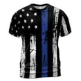 thumbnail image 2 of Retro Patriotic Thin Blue Line American Flag USA Police 3D T-Shirt S-5XL, 2 of 4