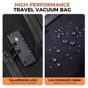 Fegat Vacuum Backpack for Travel,New Upgrade 60L Expandable Compression Bag with One-Button,Pump & TSA Lock,Vacuum Seal Backpack Flight Approved,Carry on Backpacks for Travel Business
