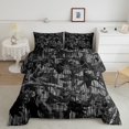 thumbnail image 2 of Feelyou Jungle Branches Full Size Comforter Sets, Grey Leaf Botanical Bedding Comforter Set, Rustic Farmhouse Cabin Reversible Bedding Sets, Luxury Bedroom Decor, 3pcs, 2 of 8