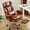 Brown, variant on GIANNA Executive Home Office Desk Chair with Swivel Wheels, Footrest & Lumbar Support, Reclining Height Adjustable, Black