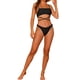 thumbnail image 2 of Conjuntos de bikini deportivos de 2 piezas para mujer, con tirantes ajustables y cordones, trajes de baño medianos en negro, 2 of 5