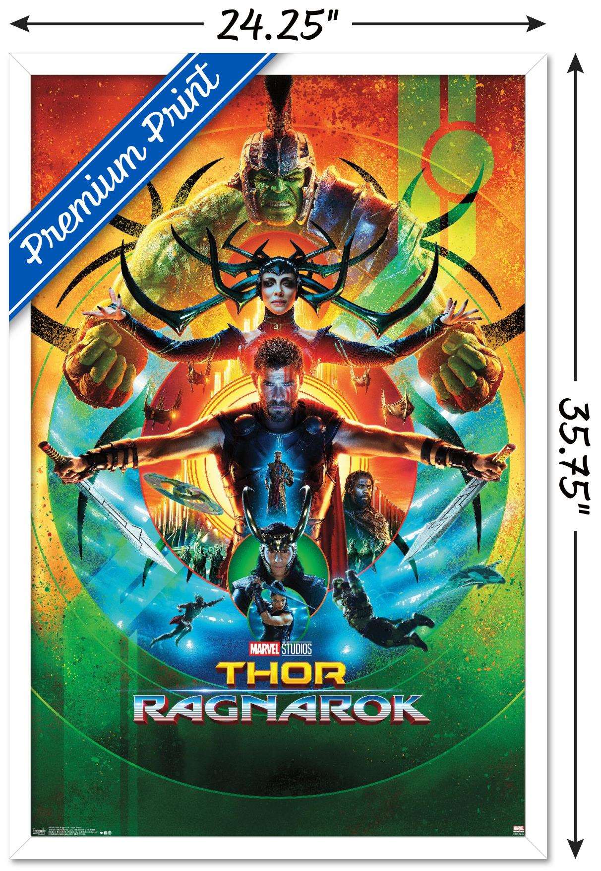 Marvel Cinematic Universe - Thor: Ragnarok - One Sheet Wall Poster, 22.375" x 34", Framed