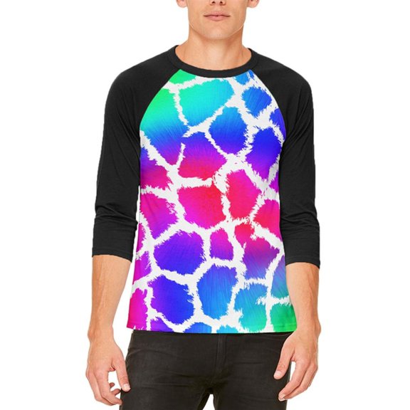 Show Your Colors Spots Gay Pride Rainbow Mens Raglan T Shirt