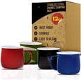 thumbnail image 2 of Enamel Camping Coffee Mug – Stainless Steel Portable Mug for Camping, Hiking, RV, Travel & Outdoor, Rust-Resistant & Lightweight, Durable Insulated Cup w/Handle – 12 oz, Multicolor, 4-Pack, 2 of 11