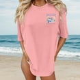 thumbnail image 6 of Womens Tshirts Oversize Loose Fit Short Sleeve Casual Casual Summer Summer Tops for Women Pink XXXL, 6 of 7