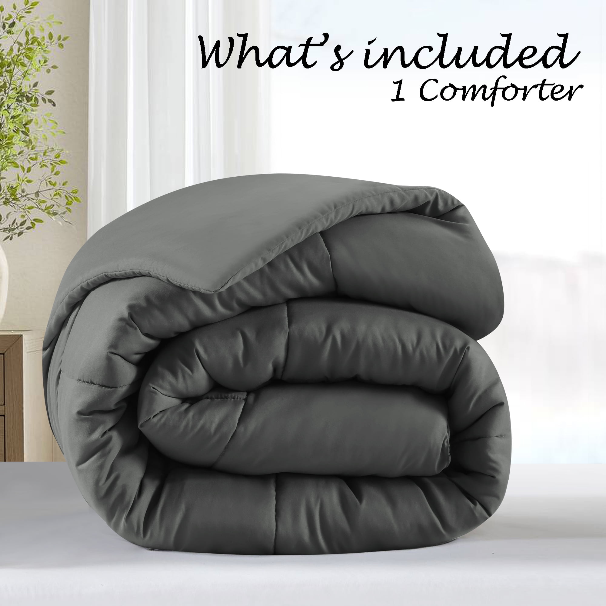 Swift Home Basic Down Alternative Comforter, All Season Hypoallergenic Cozy Comforter, Queen