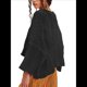thumbnail image 1 of Suéteres Cortos de Punto para Mujer, de Gran Tamaño, con Mangas 3/4 y Cuello Redondo, Informales, para Otoño. Negro L, 1 of 5