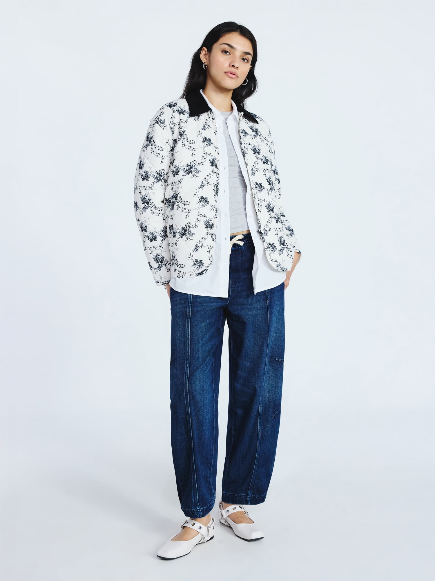 Scoop Women's and Women's Plus Cotton Quilted Chore Jacket, Midweight, Sizes XS-4X