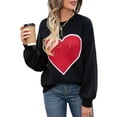 thumbnail image 1 of SUNSIOM Pull Ample pour Femmes Motif Cœur Pull de la Saint-Valentin Manches Longues Pulls Col Rond Printemps Automne Mode Urbaine, 1 of 6